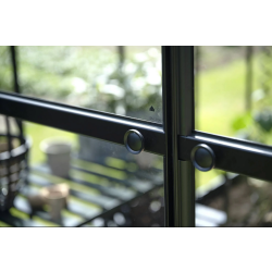 HALLS szklarnia ogrodowa ICON PLANTHOUSE 6 (7,3 m2; 1,93 x 3,79 m) czarna, szkło hartowane + baza